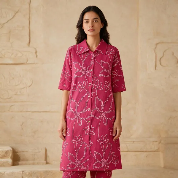 Pink_Cambric_Cotton_Straight_Kurta_Set_For_Women