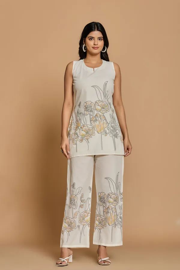 Cream_Sleeveless_Co-Ord_Set