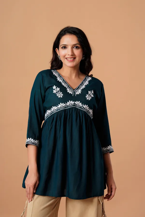 Teal_Flared_Kurta