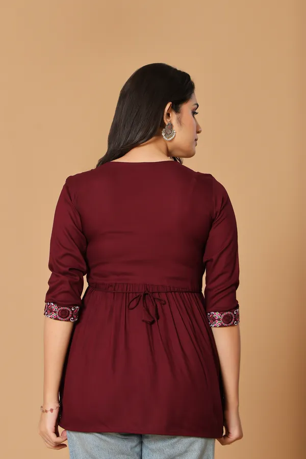 Maroon_Flared_Kurti
