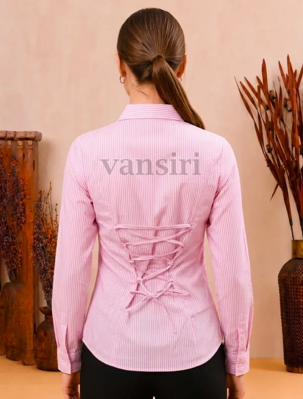 Pink_Cotton_Tie-Up_Shirt_For_Women