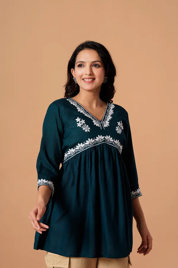 Teal_Flared_Kurta