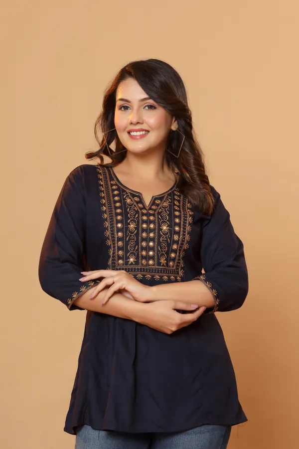 Navy_Flared_Kurti