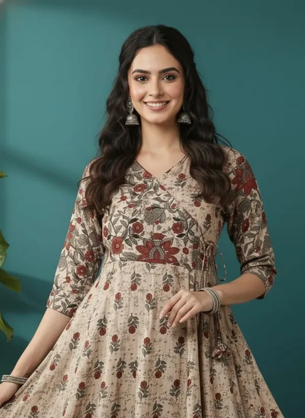 Beige_Rayon_Flared_Anarkali_Dress_For_Women