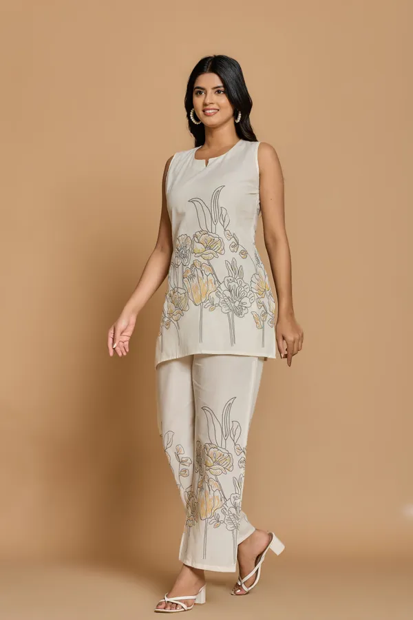 Cream_Sleeveless_Co-Ord_Set