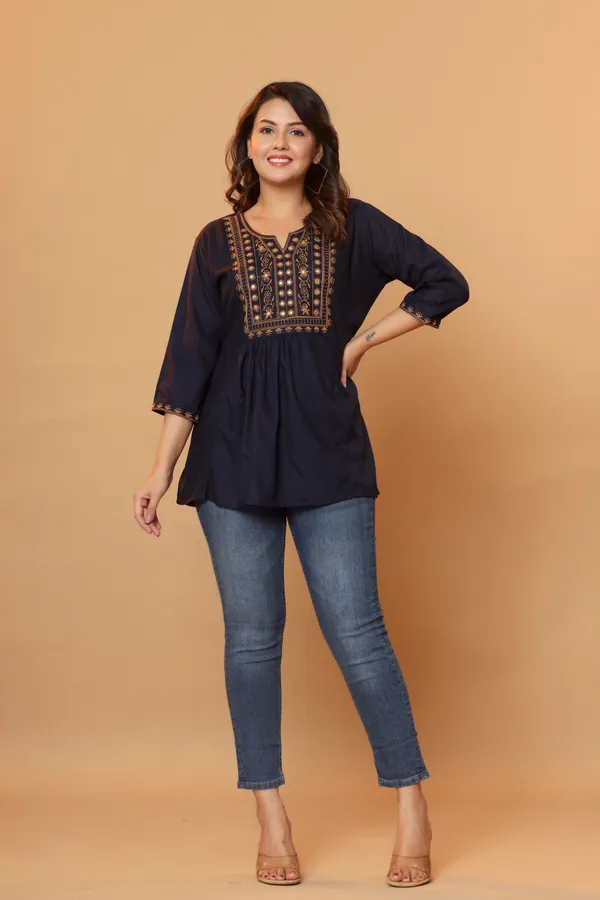 Navy_Flared_Kurti