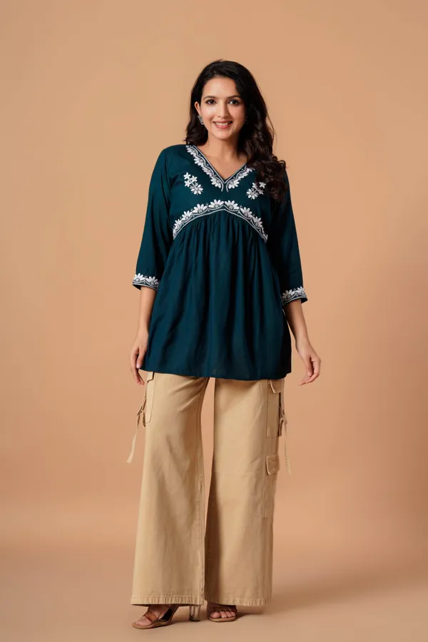 Teal_Flared_Kurta