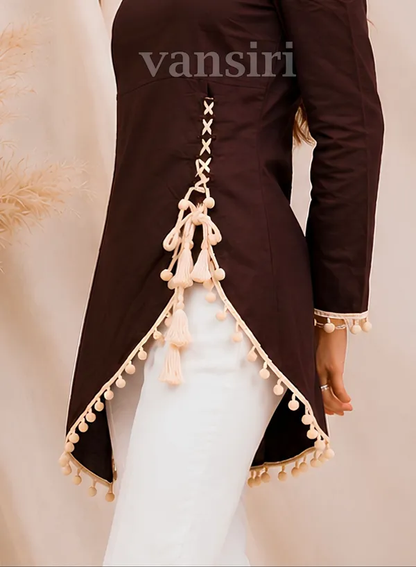 Brown_Rayon_Asymmetric_Kurti_For_Women