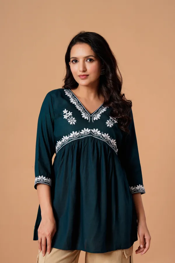 Teal_Flared_Kurta