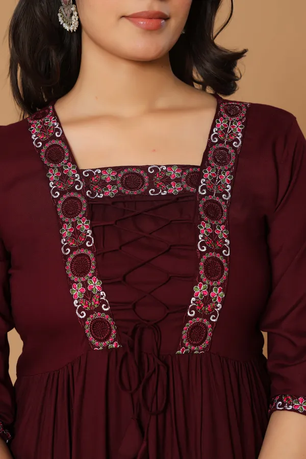 Maroon_Flared_Kurti