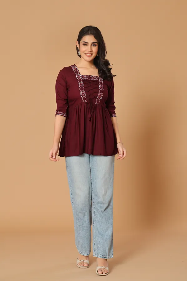 Maroon_Flared_Kurti