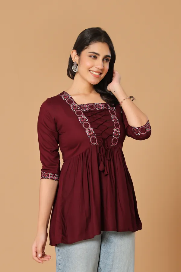 Maroon_Flared_Kurti