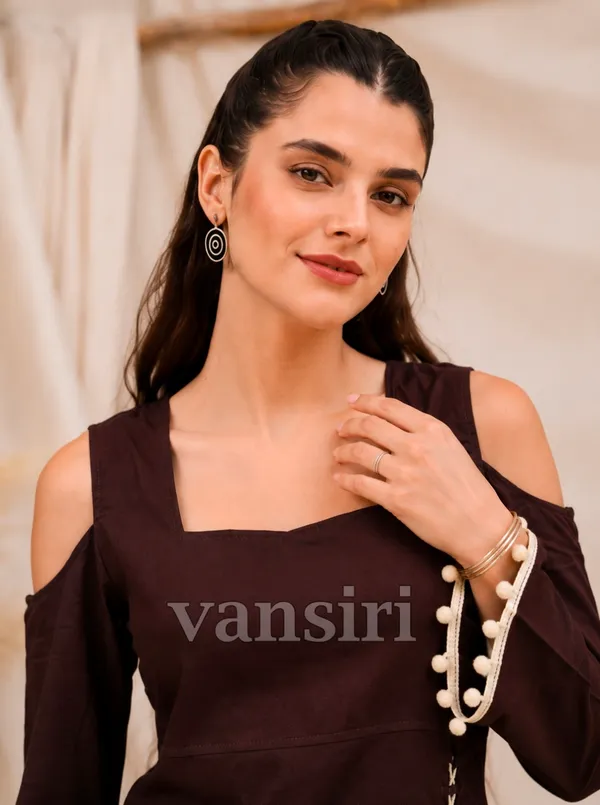 Brown_Rayon_Asymmetric_Kurti_For_Women