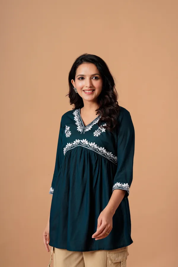 Teal_Flared_Kurta