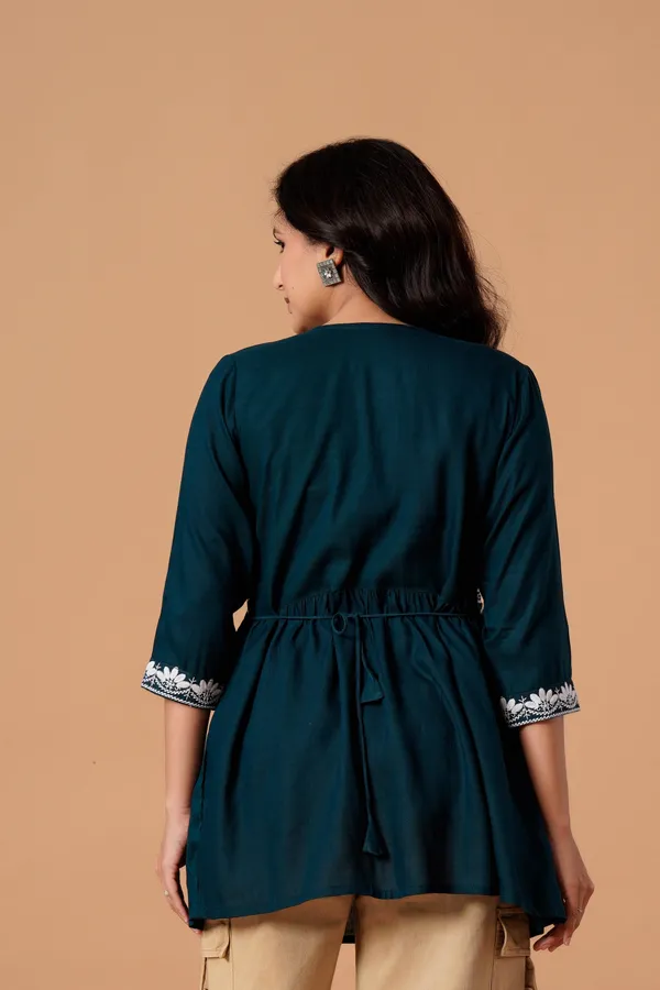 Teal_Flared_Kurta