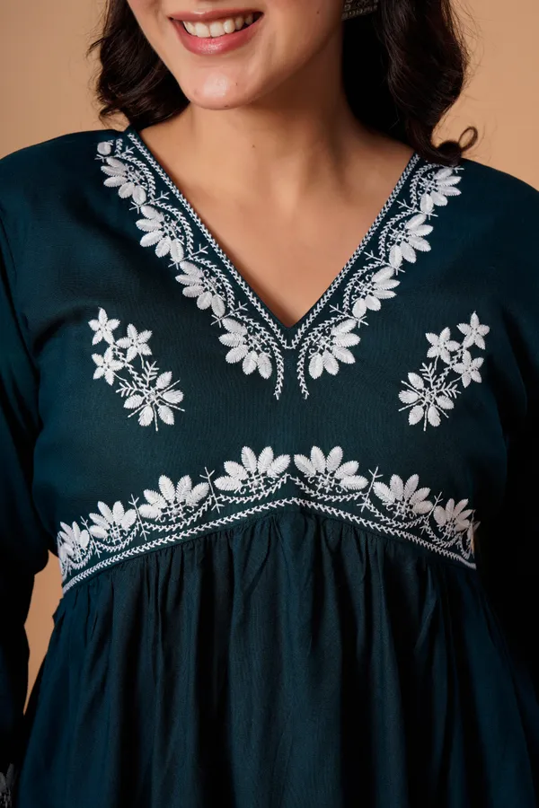Teal_Flared_Kurta