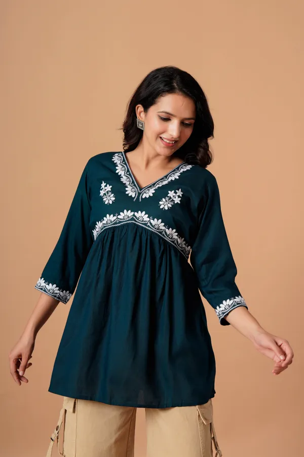 Teal_Flared_Kurta