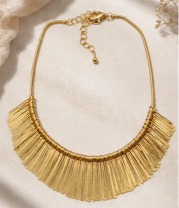 Gold_Stainless_Steel_Fringe_Necklace_For_Women