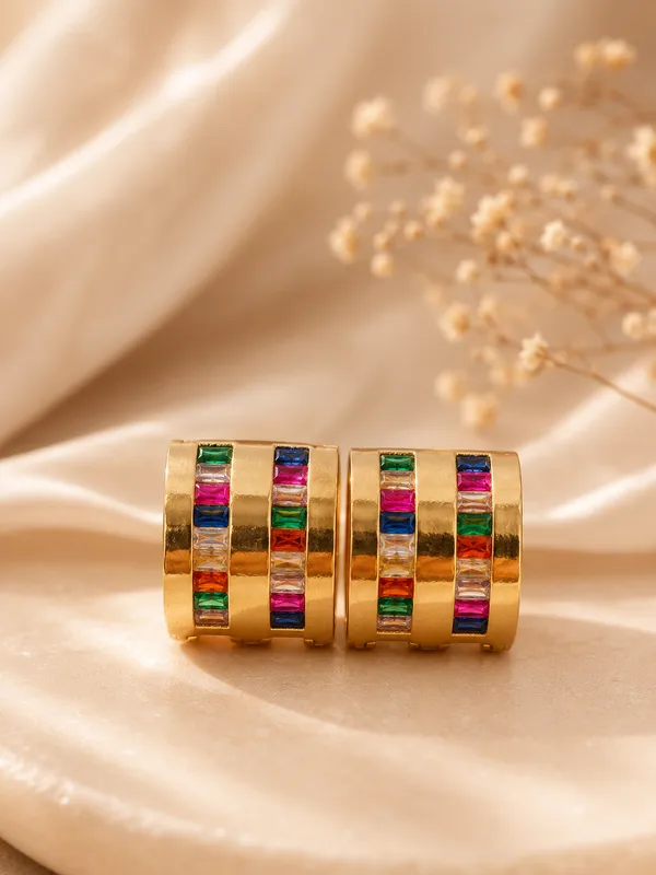 Gold_Stainless_Steel_Stone_Hoop_Earrings_For_Women