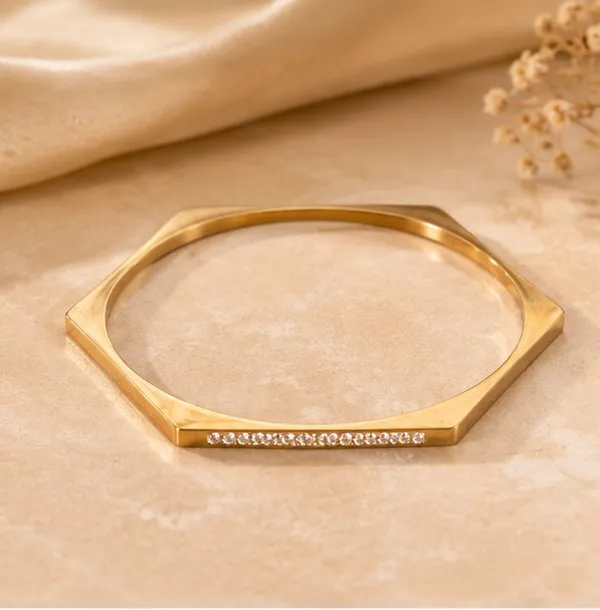 Gold_Stainless_Steel_Geometric_Stone-Studded_Bracelet_For_Women