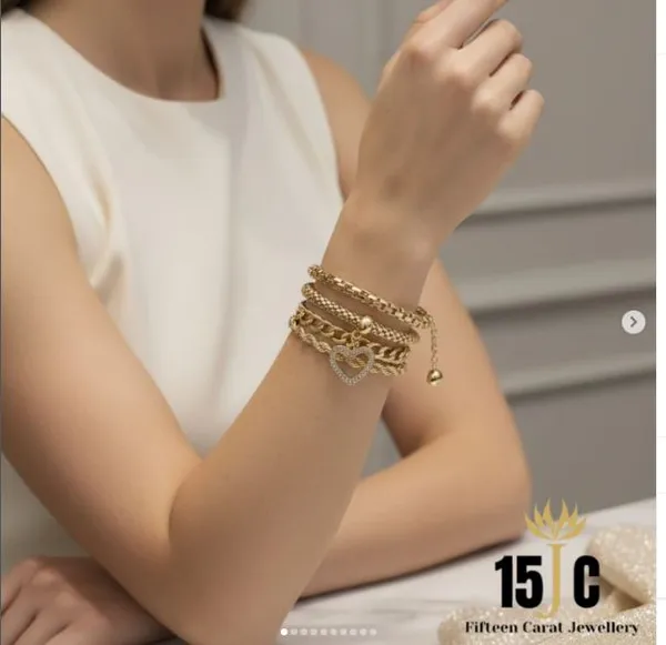 Gold_Stainless_Steel_Layered_Charm_Bracelet_For_Women
