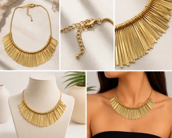 Gold_Stainless_Steel_Fringe_Necklace_For_Women
