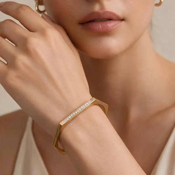 Gold_Stainless_Steel_Geometric_Stone-Studded_Bracelet_For_Women