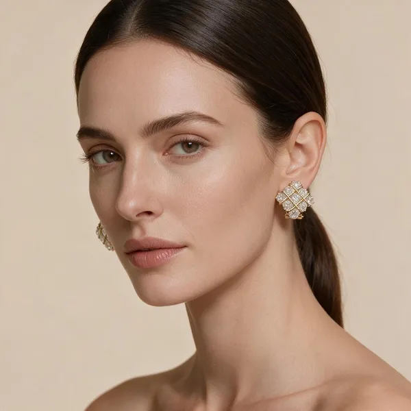 Gold_Stainless_Steel_Rhinestone_Clip-On_Earrings_For_Women