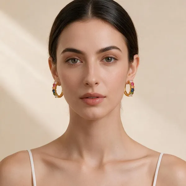 Gold_Stainless_Steel_Rainbow_Hoop_Earrings_For_Women