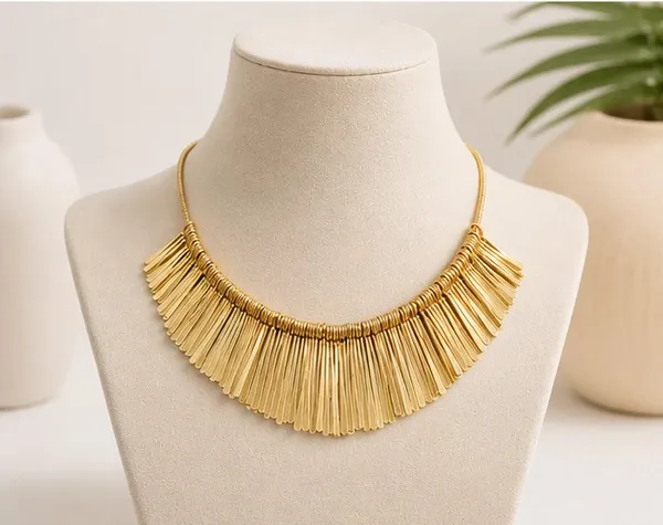 Gold_Stainless_Steel_Fringe_Necklace_For_Women