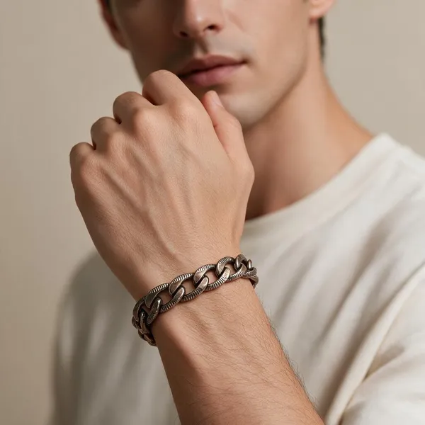 Silver_Stainless_Steel_Chain_Bracelet_For_Men