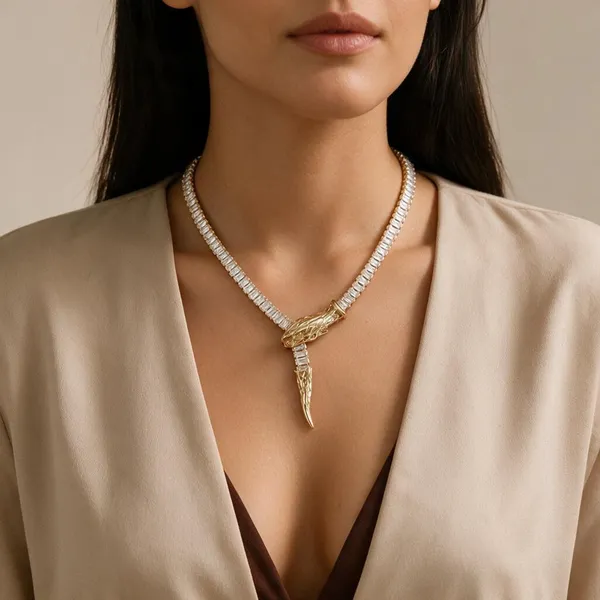 Gold_Silver_Stainless_Steel_Snake_Pendant_Necklace_For_Women