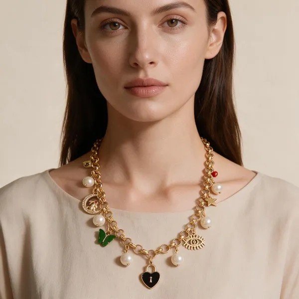 Gold_Stainless_Steel_Pearl_Charm_Statement_Necklace_For_Women