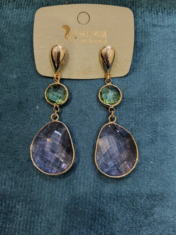 Gold_Stainless_Steel_Green_Purple_Stone_Drop_Earrings_For_Women