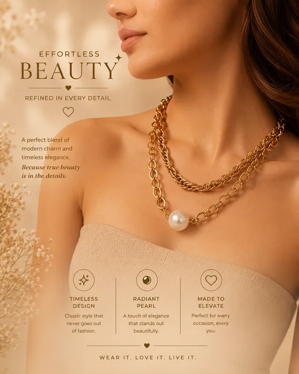 Gold_Stainless_Steel_Layered_Pearl_Necklace_For_Women