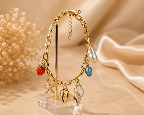 Gold_Stainless_Steel_Shell_Charm_Bracelet_For_Women