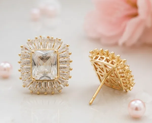 Gold_Stainless_Steel_Rectangular_Stud_Earrings_For_Women