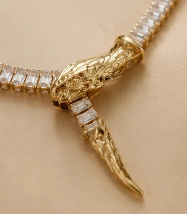 Gold_Silver_Stainless_Steel_Snake_Pendant_Necklace_For_Women