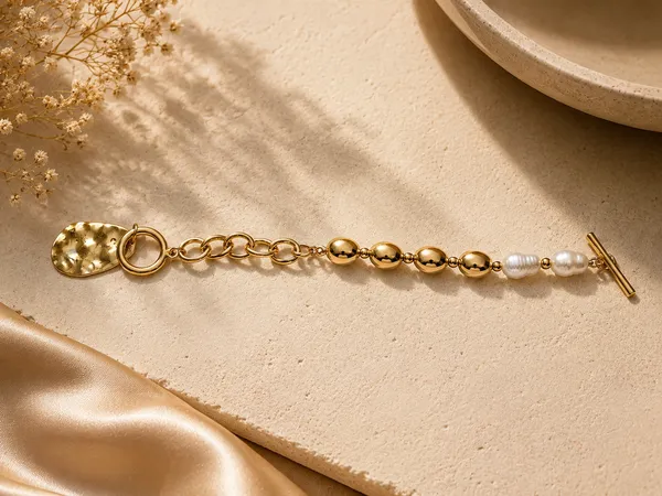 Gold_Stainless_Steel_Chain_Pearl_Accent_Charm_Bracelet_For_Women
