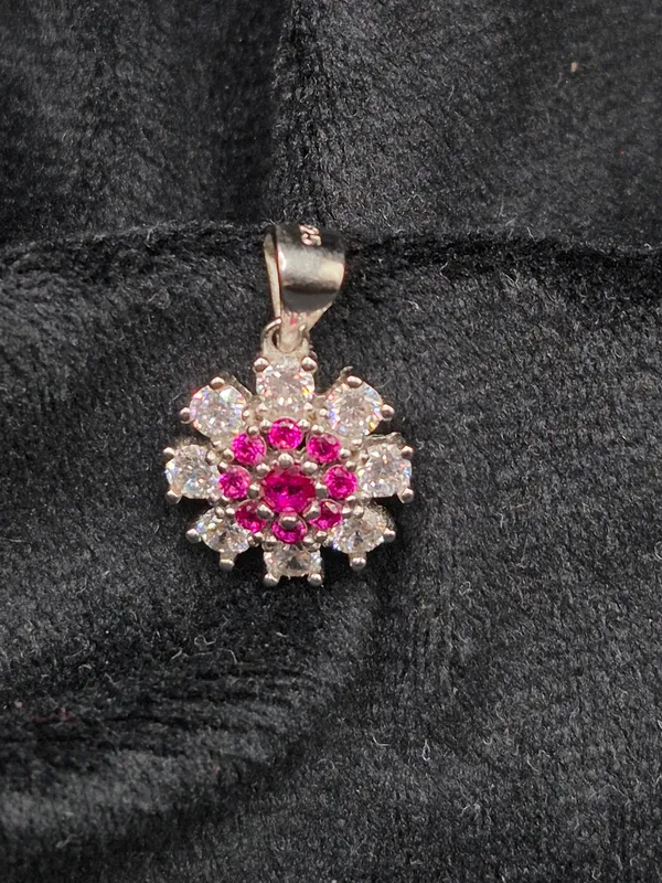 Pink_925_Silver_Stone_Floral_Pendant_For_Women