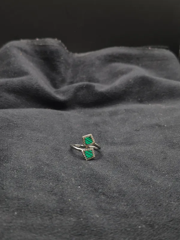 Green_925_Silver_Geometric_Open_Ring_For_Women