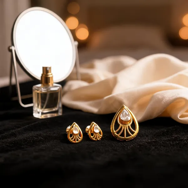 Gold_925_Silver_Teardrop_Pendant_&_Earrings_Set_For_Women