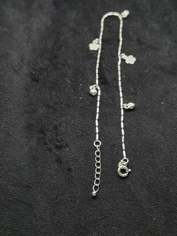 Silver_925_Sterling_Floral_Charm_Anklet_For_Women