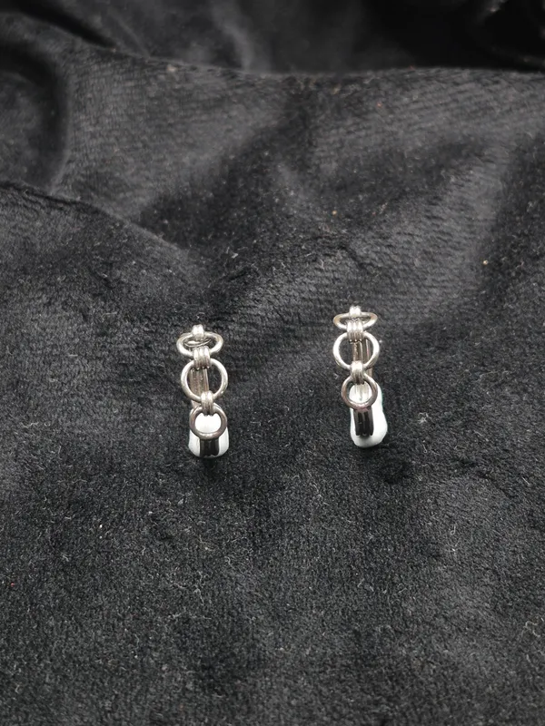 Silver_925_Silver_Chain_Link_Drop_Earrings_For_Women