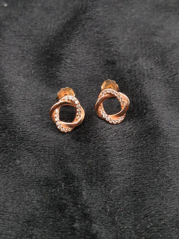 Rose_Gold_925_Silver_Rhinestone_Interlocking_Stud_Earrings_For_Women