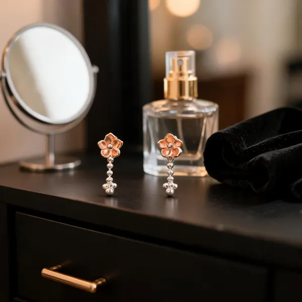 Rose_Gold_925_Silver_Floral_Drop_Earrings_For_Women