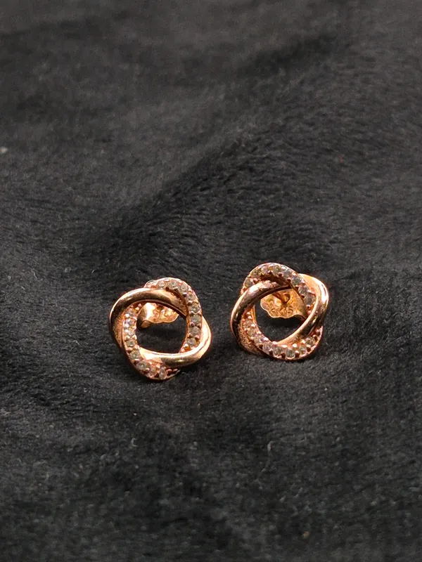 Rose_Gold_925_Silver_Rhinestone_Interlocking_Stud_Earrings_For_Women