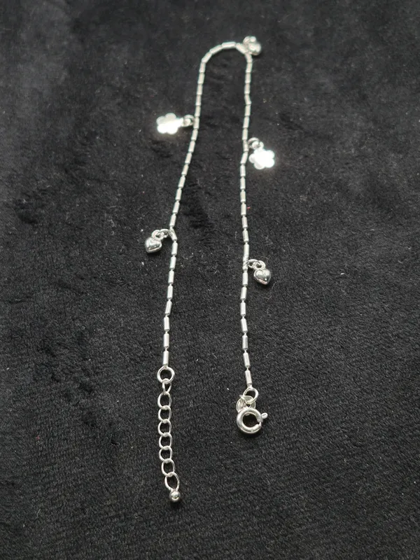 Silver_925_Sterling_Floral_Charm_Anklet_For_Women