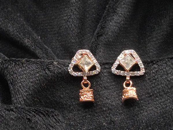 Rose_Gold_925_Sterling_Silver_Triangular_Stone_Drop_Earrings_For_Women