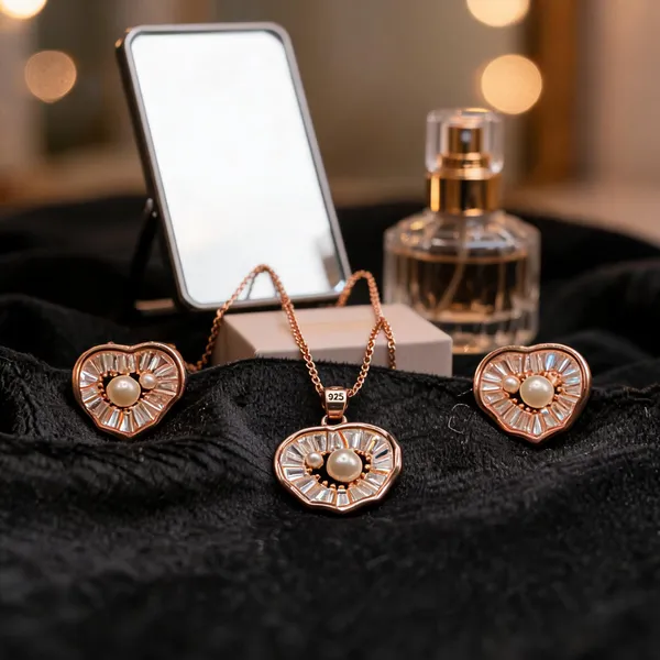 Rose_Gold_925_Silver_Pearl_&_Stone_Pendant_&_Earrings_Set_For_Women